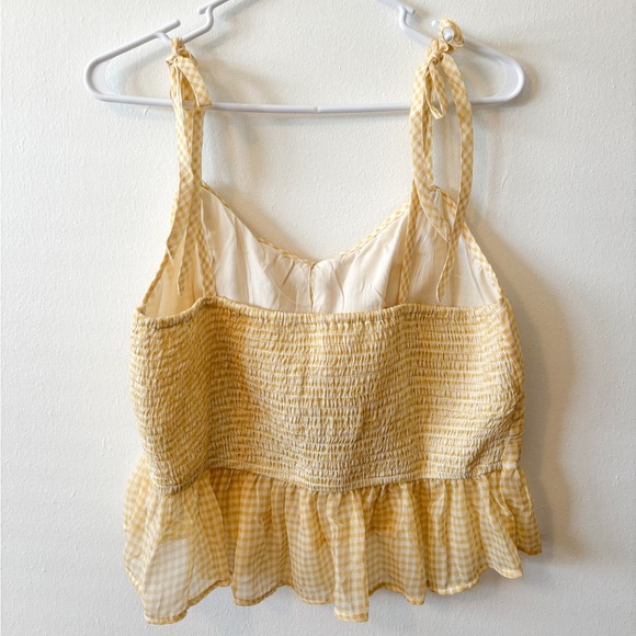 Yellow Gingham Ruffle Tank Top - Picture 2 of 2